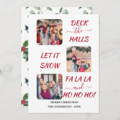 Kerstpret charme Kleurrijke Drie Foto's  Feestdagenkaart (Voorkant / Achterkant)