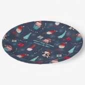 Kerstpret Custom naam en datum Papieren Bordje (Gekanteld)