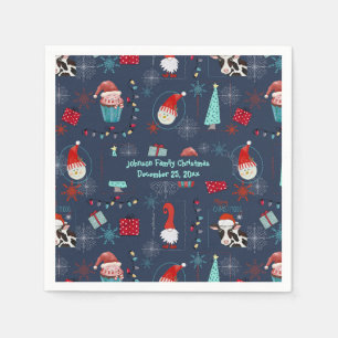 Kerstpret Custom naam en datum Servet