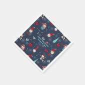 Kerstpret Custom naam en datum Servet (Hoek)