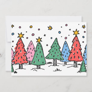 Kerstpret Doodle Kunststijl Feestdagenkaart