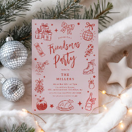 Kerstpret Doodle VriendenKerstfeest Kaart