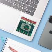 Kerstpret Foto Kerstmis Sticker (Laptop met iPhone)