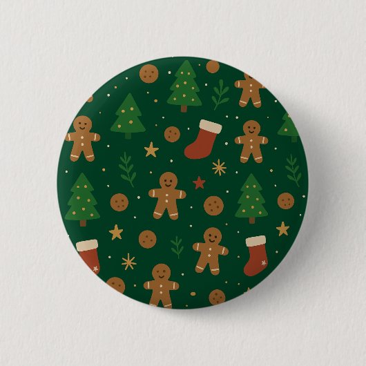 Kerstpret Fun met Gingerbread Ronde Button 5,7 Cm (Voorkant)