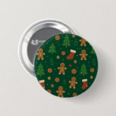 Kerstpret Fun met Gingerbread Ronde Button 5,7 Cm (Voorkant /achterkant)