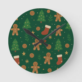 Kerstpret Fun met Gingerbread Ronde Klok