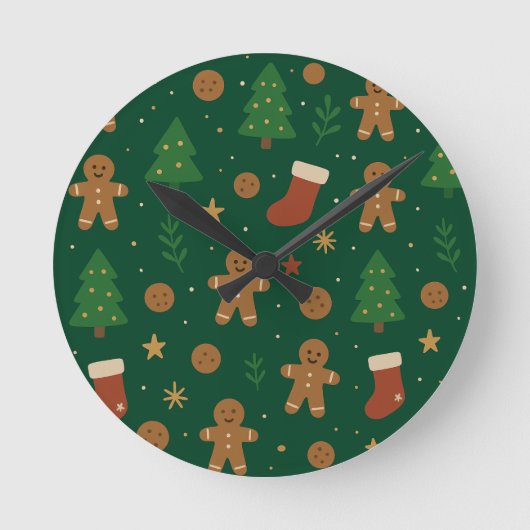 Kerstpret Fun met Gingerbread Ronde Klok (Voorkant)