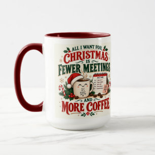 Kerstpret Fun Minder vergaderingen Meer koffie 15 Mok
