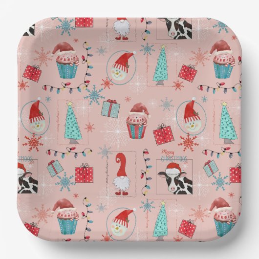 Kerstpret Papieren Bordje (Voorkant)