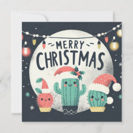 Kerstpret Potted Santa Cactus Planten Feestdagenkaart