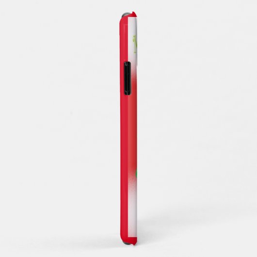 Kerstpret rood wit met tekst Case-Mate iPhone case (Achterkant/rechts)