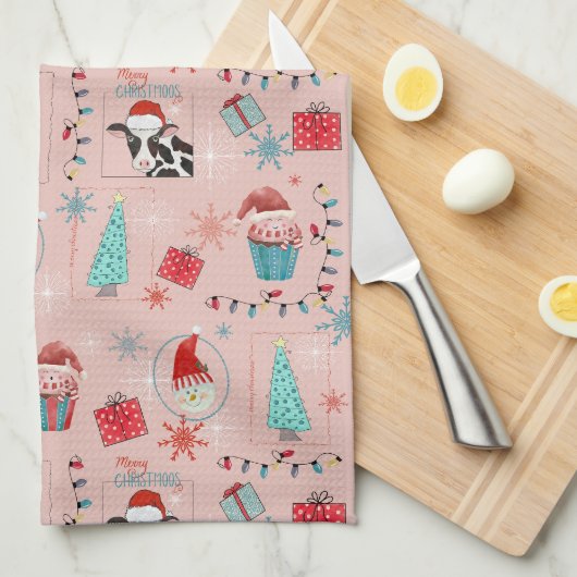 Kerstpret Theedoek (Quarter Fold)