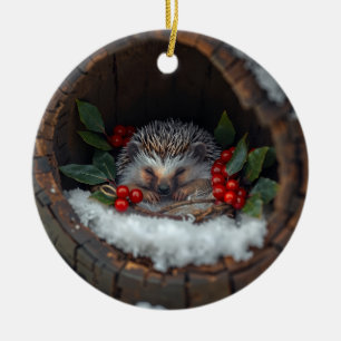 Kerstpretmuizen / egel Vakantienatuur Keramisch Ornament