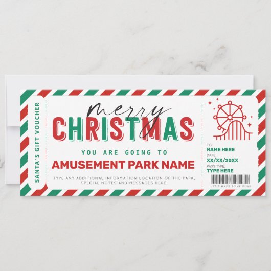 Kerstpretpark Theme Park Ticket Gift (Voorkant)