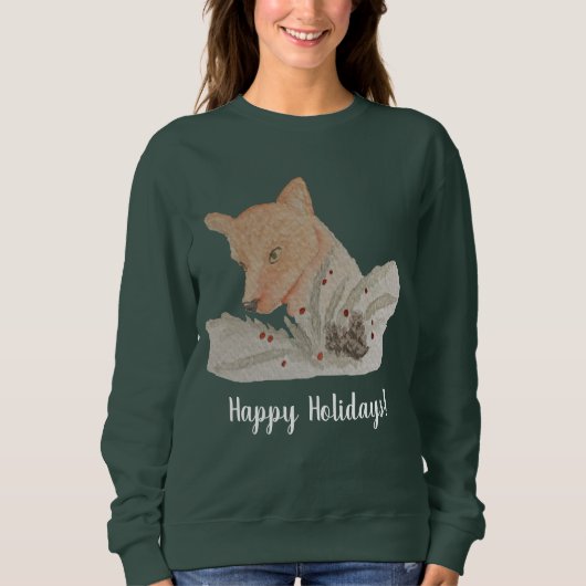 kerstPrettige feestdagen Fox Trui (Voorkant)