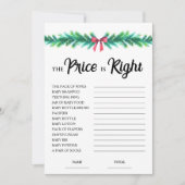 Kerstprijs is de juiste Baby shower Game Kaart (Voorkant)