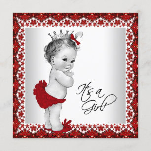 Kerstprinses Meisjes Kerst Baby Shower Kaart