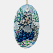 Kerstprinses Snow Owl Art van Hannah Lynn Keramisch Ornament (Rechts)