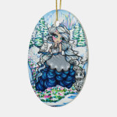 Kerstprinses Snow Owl Art van Hannah Lynn Keramisch Ornament (Links)