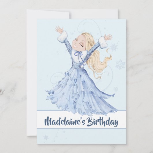 Kerstprinses Verjaardag Schattigee Wintersneeuwvlo Kaart (Voorkant)