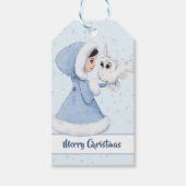 Kerstprinses Winteruil Sneeuwvlokken Schattige Cadeaulabel (Voorkant)