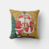Kerstprint van Santa & Mevrouw Claus die samen dan Kussen (Voorkant)