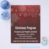 Kerstprogramma Red Snowflakes Flyer (Enkel)