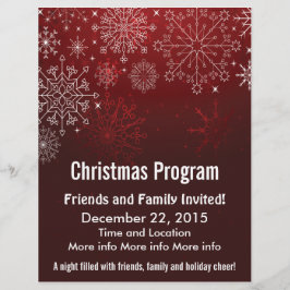 Kerstprogramma Rode Sneeuwvlokken Flyer