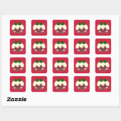 Kerstpudding 1 vierkante sticker (Vel)