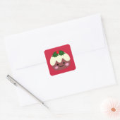 Kerstpudding 1 vierkante sticker (Envelop)