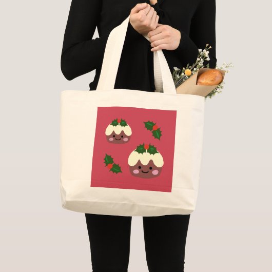 Kerstpudding 2 grote tote bag (Voorkant (product))