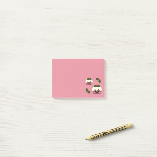 Kerstpudding 2 Post-it Notities Post-it® Notes (Op bureau)