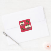 Kerstpudding 2 vierkante sticker (Envelop)