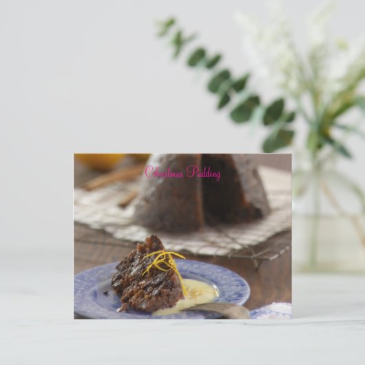 kerstpudding briefkaart (Staand voorkant)