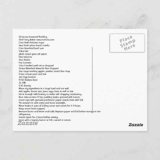 kerstpudding briefkaart (Achterkant)