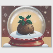 kerstpudding cadeaupapier (Vlak)