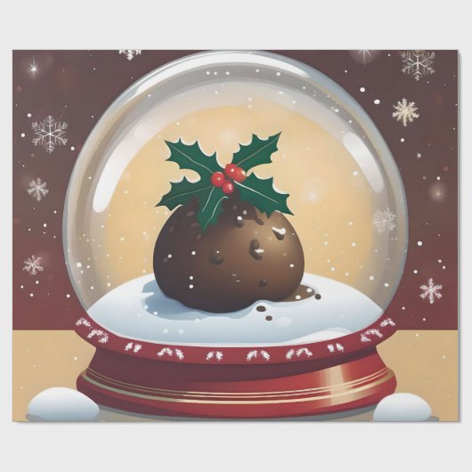 kerstpudding cadeaupapier (Vlak)