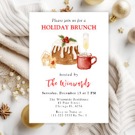 Kerstpudding en koekjes vakantie brunch kaart