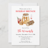 Kerstpudding en Yule Log Holiday Brunch Kaart (Voorkant)