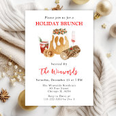 Kerstpudding en Yule Log Holiday Brunch Kaart