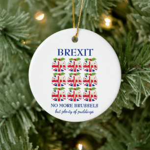 kerstpudding   EU-aansluiting   BREXIT Keramisch Ornament