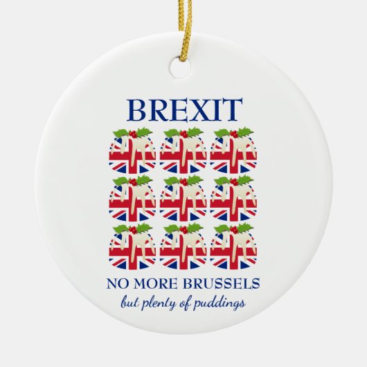 kerstpudding | EU-aansluiting | BREXIT Keramisch Ornament (Voorkant)