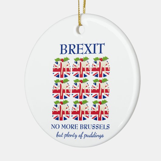 kerstpudding | EU-aansluiting | BREXIT Keramisch Ornament (Links)