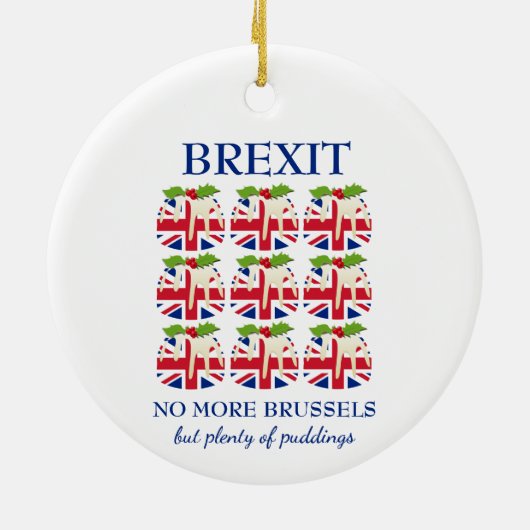 kerstpudding | EU-aansluiting | BREXIT Keramisch Ornament (Achterkant)