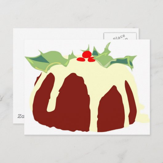 kerstpudding feestdagenkaart (Voorkant / Achterkant)