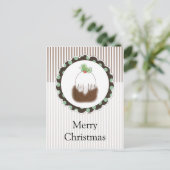 kerstpudding feestdagenkaart (Staand voorkant)