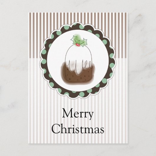 kerstpudding feestdagenkaart (Voorkant)