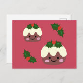 Kerstpudding Feestdagenkaart (Voorkant / Achterkant)