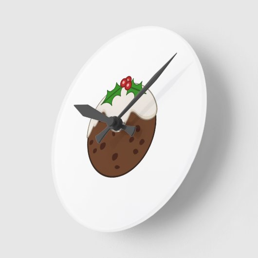 Kerstpudding illustratieve kunst ronde klok (Hoek)