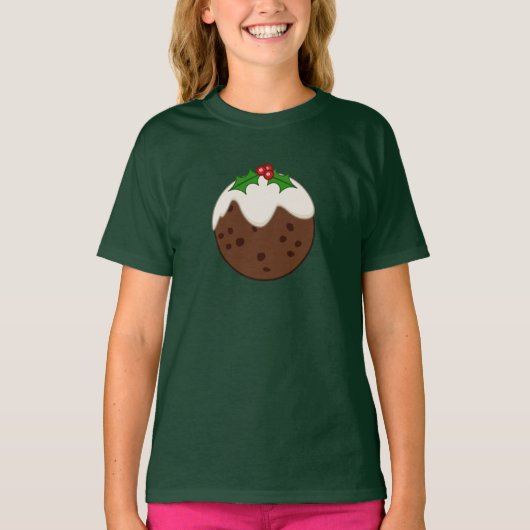 Kerstpudding Illustratieve Kunst T-shirt (Voorkant)